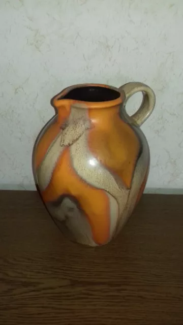 Vase Krug Dümler Breiden Vintage 305-25 orange beige Keramik