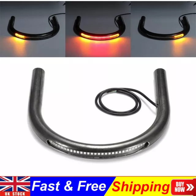 Tube Rear Seat Hoop Loop Frame w/LED for Honda Yamaha Suzuki BMW Brat Cafe Racer