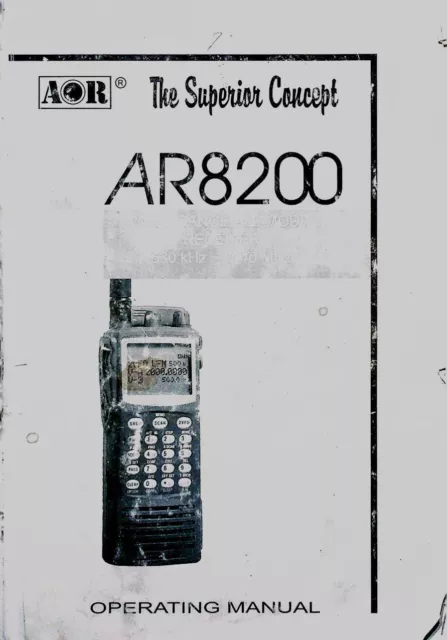 Aor Ar8200 Scanner Original Instruction Manual