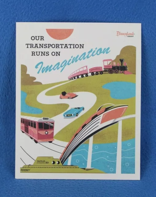 Disneyland Magic Key Poster Our Transportation Runs on Imagination New w/ BONUS