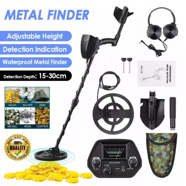 Metalldetektor Gold Metal Detector Wasserdicht Tiefensonde mt Kopfhörer LCD