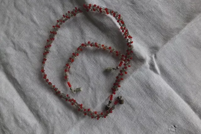 Kette, Armband, Kinder, rot grau, selbst gemacht, Perlen