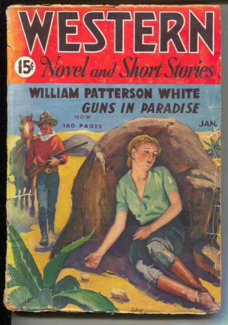 Western Novel And Short Stories Pulp 1/1935-Riesenberg cover-William Patterso...