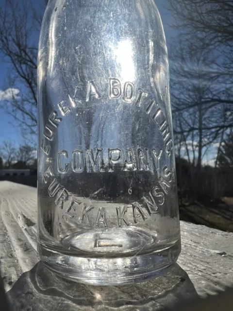 Eureka  Bottling  Company Vintage  Soda Bottle Embossed Eureka  Kansas Clear