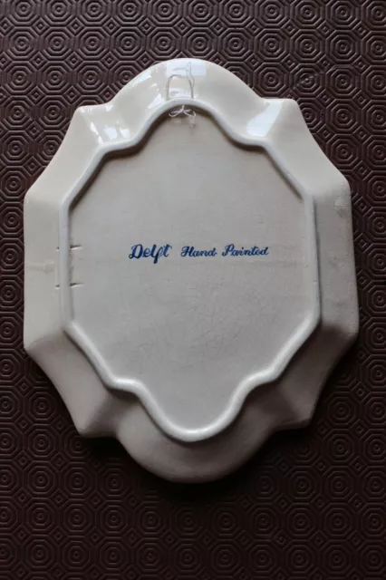 Ancienne Assiette décorative en porcelaine  bleue de  DELFT 3