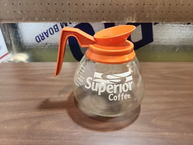 Orange Decaf Superior 6 Cup Coffee Pot Commercial Glass Pot