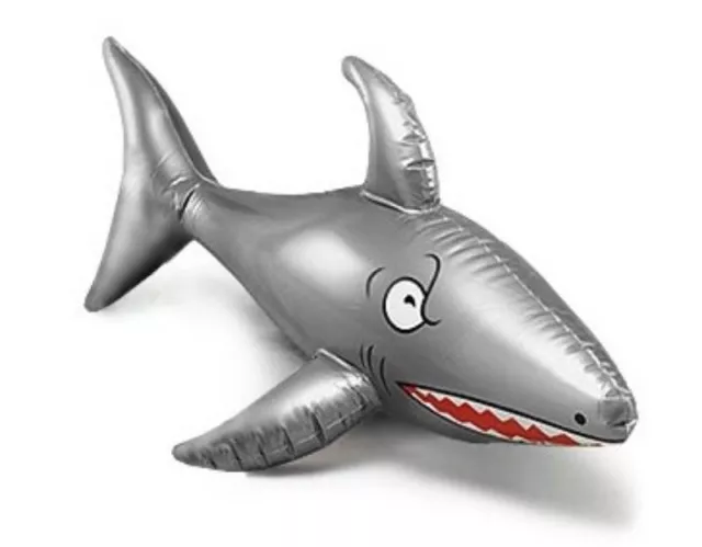 Grande 90cm Hinchable Shark Mordazas Novedad Piscina Playa Flotante De Juguete