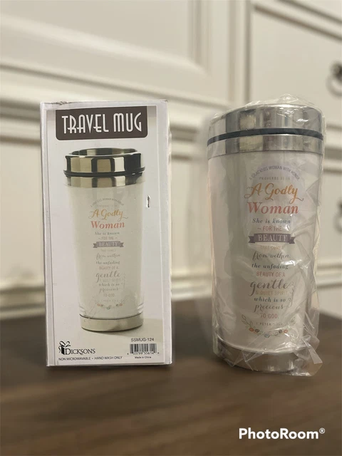 A Godly Woman Proverbs 11:16 White 16 Oz. Stainless Steel Insulated Travel Mug