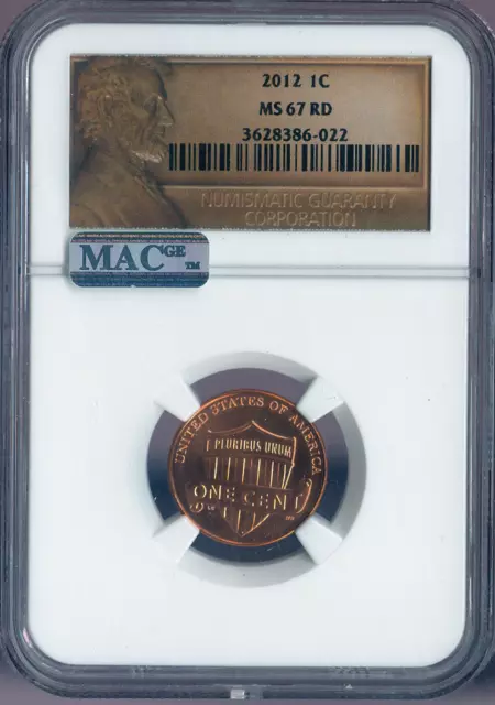 2012 Lincoln Shield Cent NGC MS67 RD Business Strike