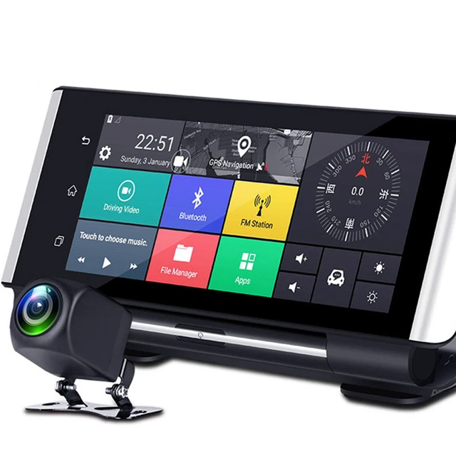 7in Car Cam Dual Dash Camera Driving Recorder DVR GPS NAV Android WiFi FHD 1080P