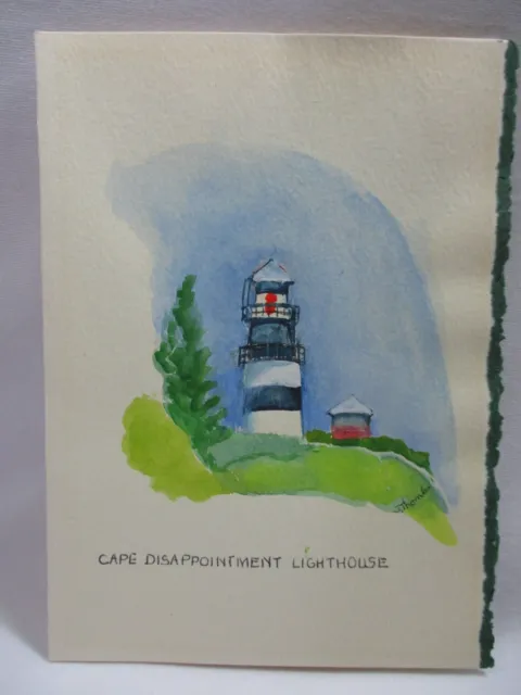 4 Framed Original Watercolor Blank Cards -  Western Lighthouses - J Thomle 8
