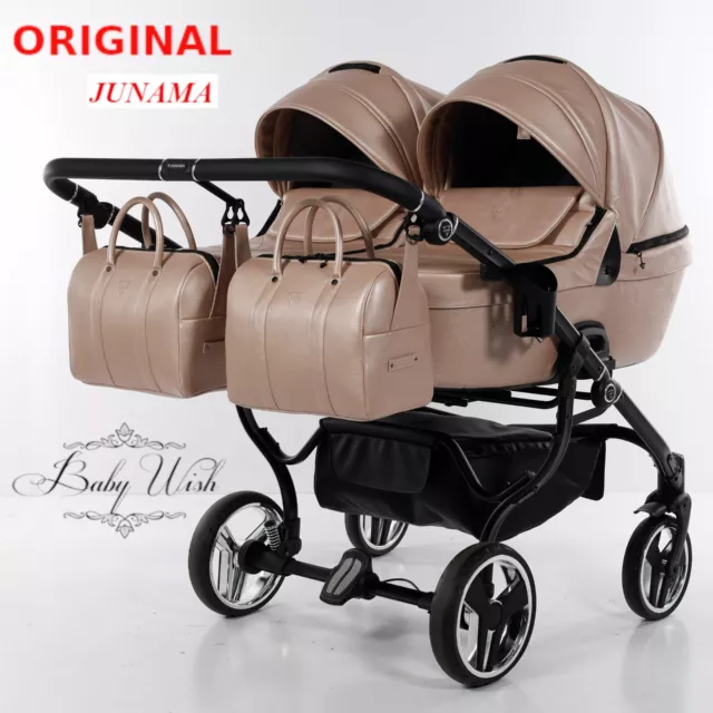 JUNAMA TERMO DUO V2 BABY EXCLUSIVE STROLLER TWIN PRAM CARRYCOT PUSHCHAIR  2in1