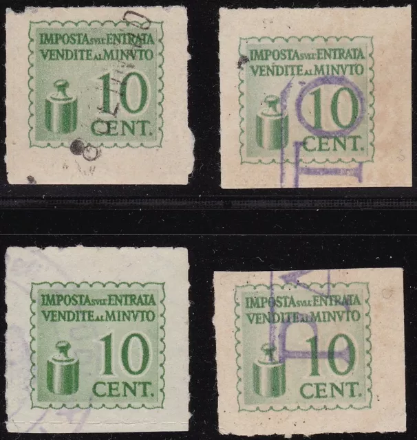 1944 Valores fiscales IGE 10 c. verde amarillo usado