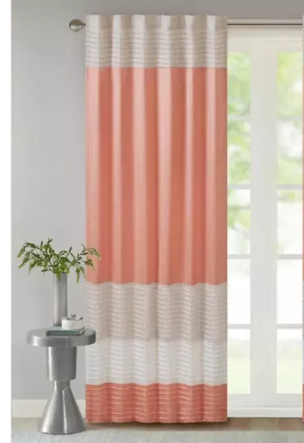 Amherst Polyoni Pintuck Window Curtain Coral 84" Panel Madison PARK