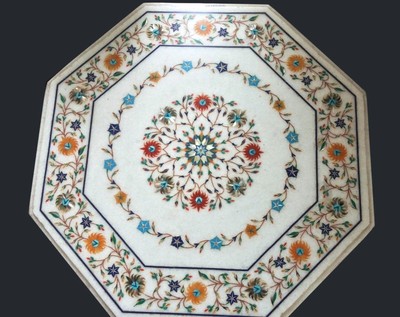 Look Rond Marbre Café Table Haut Revêtement Travail Royal Look Patio 76.2cm 
