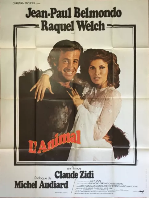 Affiche Cinéma L'ANIMAL 120x160cm Poster / Jean-Paul Belmondo / Raquel Welch