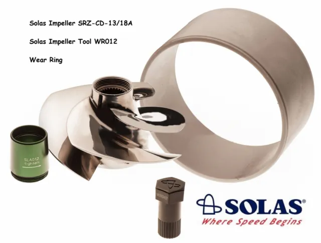 Solas Sea Doo 4-Tec 215 Impeller SRZ-CD-13/18A W/ Wear Ring & Tool GTX RXP RXT