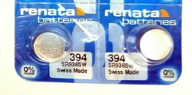 394 RENATA WATCH BATTERIES SR936SW (2 Pieces) New packaging Authorized Seller