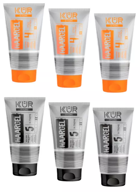 🍀 3 x 150 ml KÜR Styling Haargel , Style Control 4 , X-Treme 5 🍀