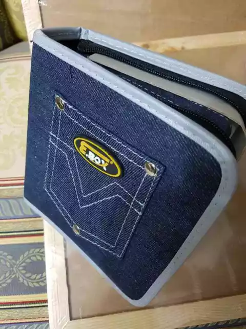 Set 2 pz Porta per CD SFUSI mod.Jeans da trasporto da 32 posti a bustina interna