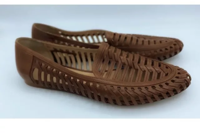 NWT Veronica Beard Greece Woven Loafer Brown Slip On Women's Size 8M EUC