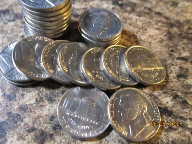 1953 1/2 Roll Jefferson Nickel 20 Coins Gem Bu