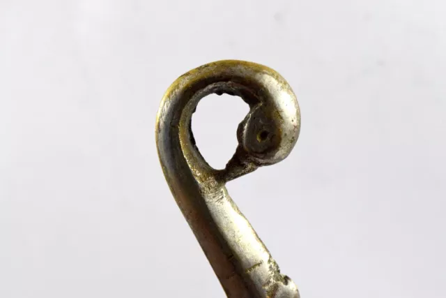 18C Indien Antique Hand Crafted Brass Peacock Shape Wall Hook Hanger. i75-26 US 5