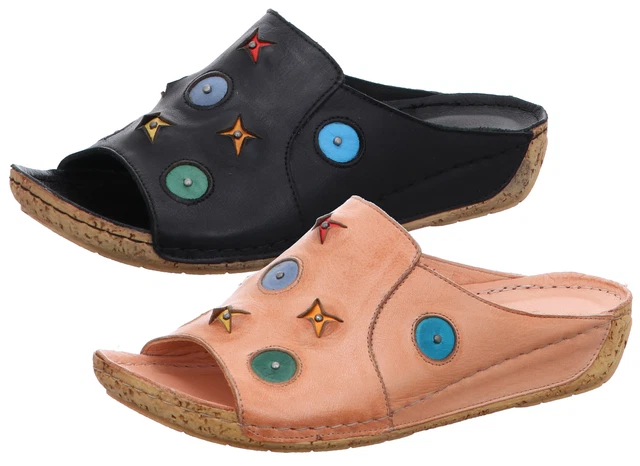 Gemini Mules Femmes Cuir Lasercut Rivets Semelle Compensée 336053-02