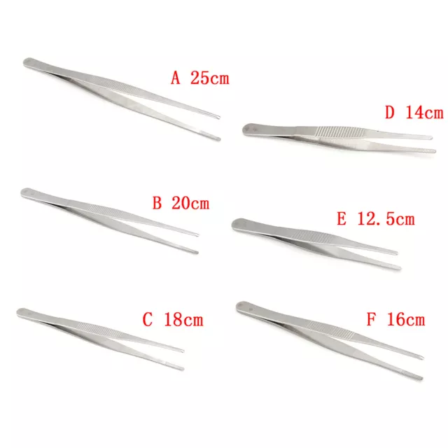 12-25cm Silver Stainless Steel Tweezers Forceps Straight Tip Tweezer JCR'EL