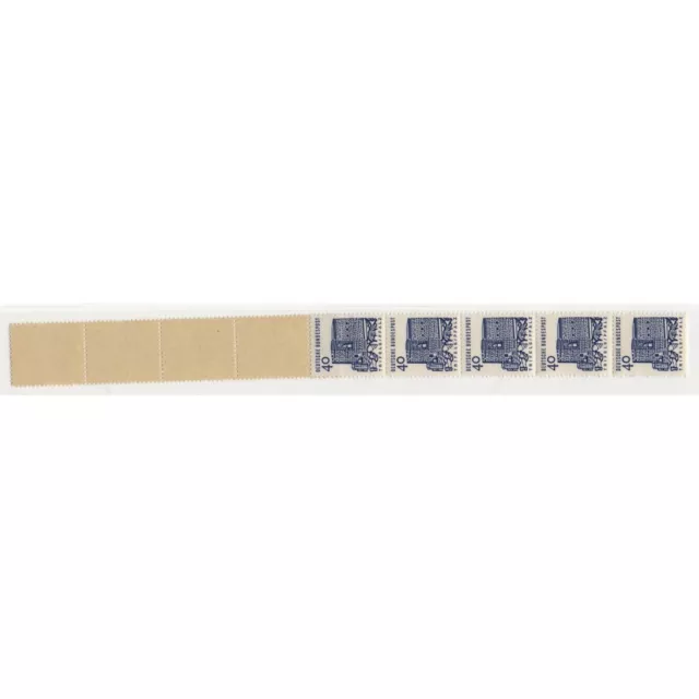 Mi. Nr. 457 Rollenende 5+4 Leerfeldfarbe gelb postfrisch