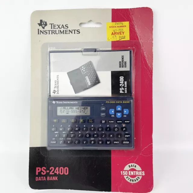 Vintage 1992 Texas Instruments PS-2400 Calculator Data Bank -Password Locking
