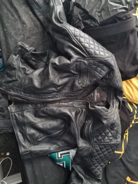PROSPEED CowHide Leather Jacket Men’s Motorbike Biker Style Black 6xl