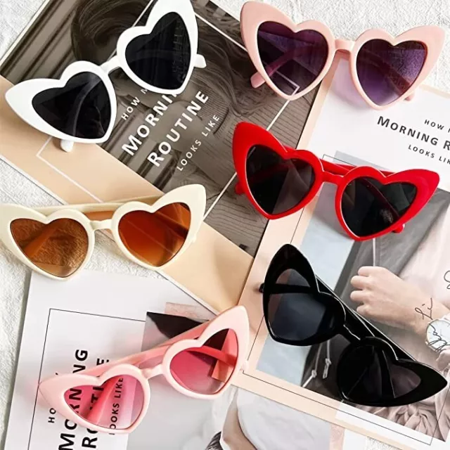 Women LOVE Heart Shaped Sunglasses Retro Gradient Color Lens Eye Glasses HOT