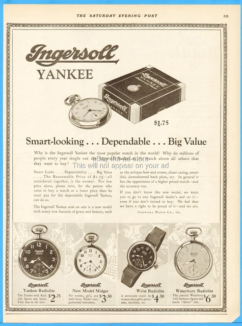 Ingersoll radiolite hotsell pocket watch