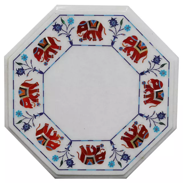 15 " Marbre Centre Table Top Pietra Dura Incrustation Handmade Travail Home