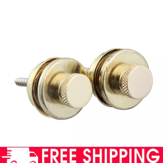 2Pcs Gold Plating Strap Locks Straplock Flat Head Safety for Guitar Bass