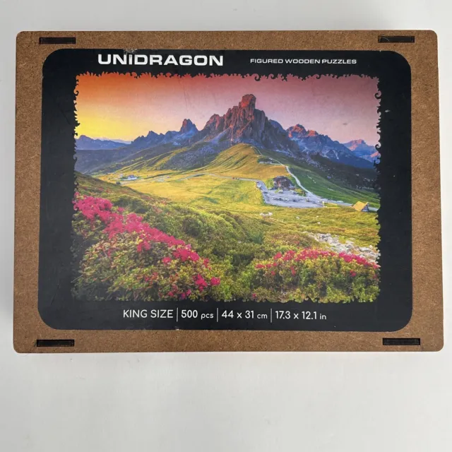 Unidragon Mountain Figured Wooden Puzzle 500 Pcs King Size OPEN BOX