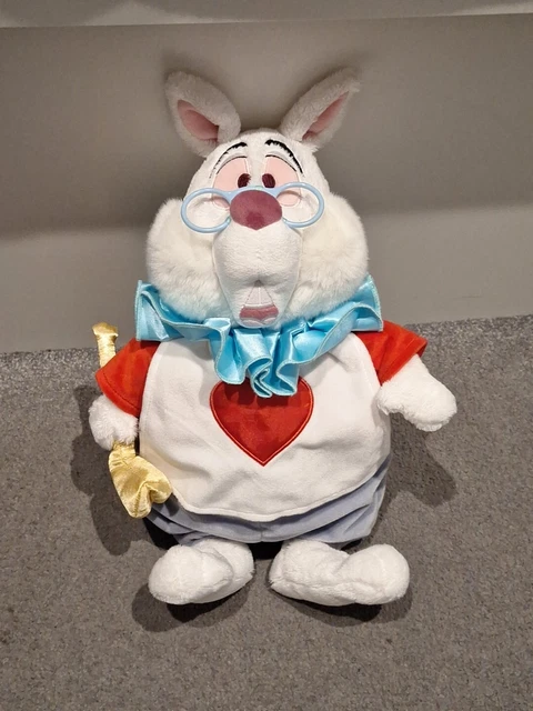 DISNEY STORE ALICE In Wonderland White Rabbit Soft Toy Plush 15
