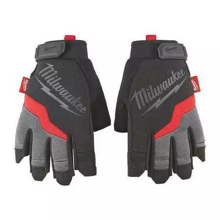 Milwaukee Tool 48-22-8742 Fingerless Work Gloves - Large, Large, Red/Black/Gray