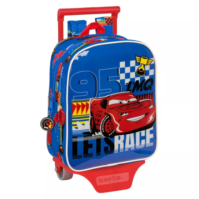 Cartable à roulettes Cars Race ready Bleu 22 x 27 x 10 cm