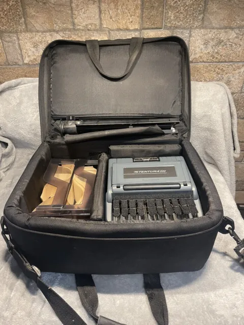 Stentura Stenograph 200 w/ Case, Stand, Paper, Trays Plus 2 Learners Manuals