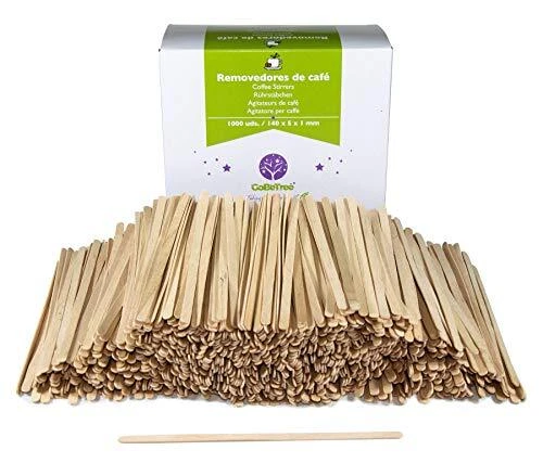 1000 Stk. Rührstäbchen 14 cm lange aus Holz. Einweg Kaffeestäbchen, Kaffee Ho...