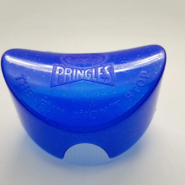 VINTAGE PRINGLES POTATO Crisp Chip Holder To Go Lunch Container Blue