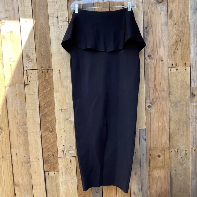 Issa  Black  Stretch Peplum Maxi Edith Skirt 3