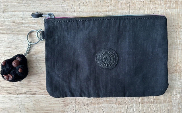 Kipling Cosmetic Bag Black With Charm 8”x5”