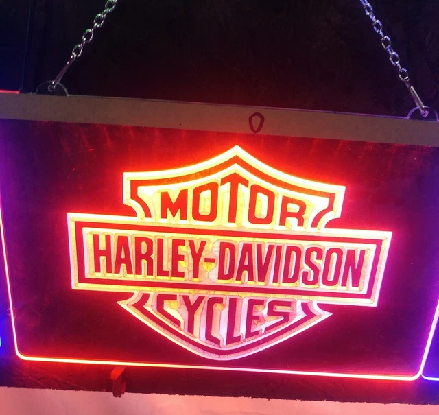 ENSEIGNE EN ÉTAIN HARLEY DAVIDSON ÉFFET NÉON