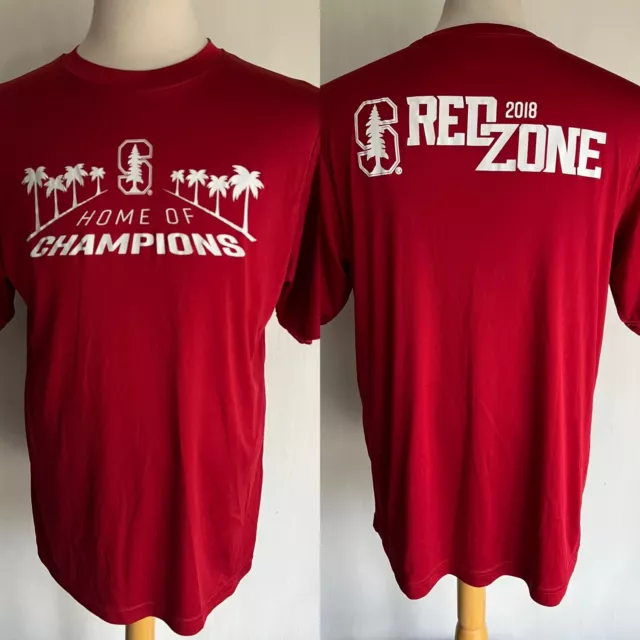 STANFORD UNIVERSITY (2018) "Home of Champions" RED ZONE Activewear T-Shirt Large