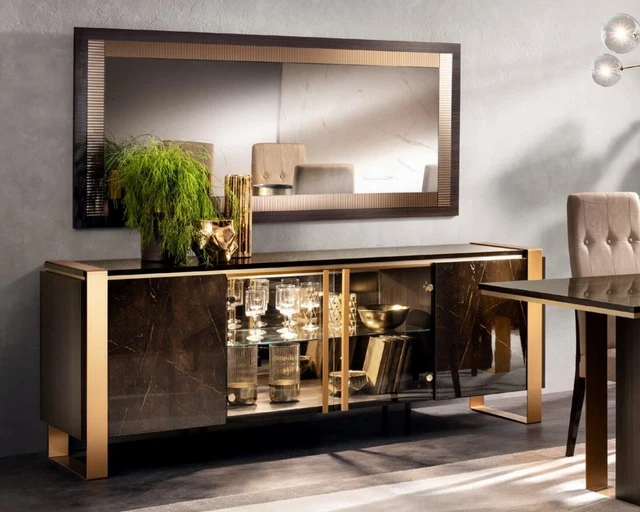 Commode Spiegelmöbel Argent Meuble Étamé Buffet Sideboard Luxe