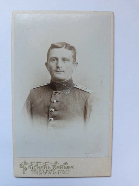 Stade Portrait CDV Soldat Offizier Regiment 75 Atelier Richard Rehder