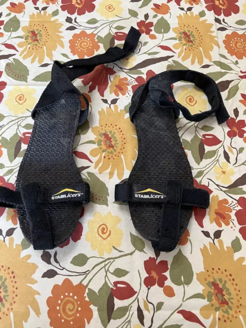 Stabilicers Unisex Black Nylon Adjustable Hold Vibram Sole Ice Cleats Sz Small